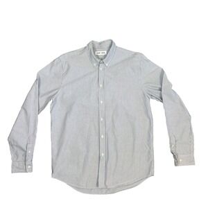 Samsoe Samsoe Saliam BX Striped Oxford Shirt Blue White Organic Cotton Mens L